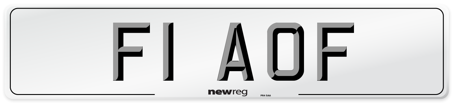 F1 AOF Number Plate from New Reg